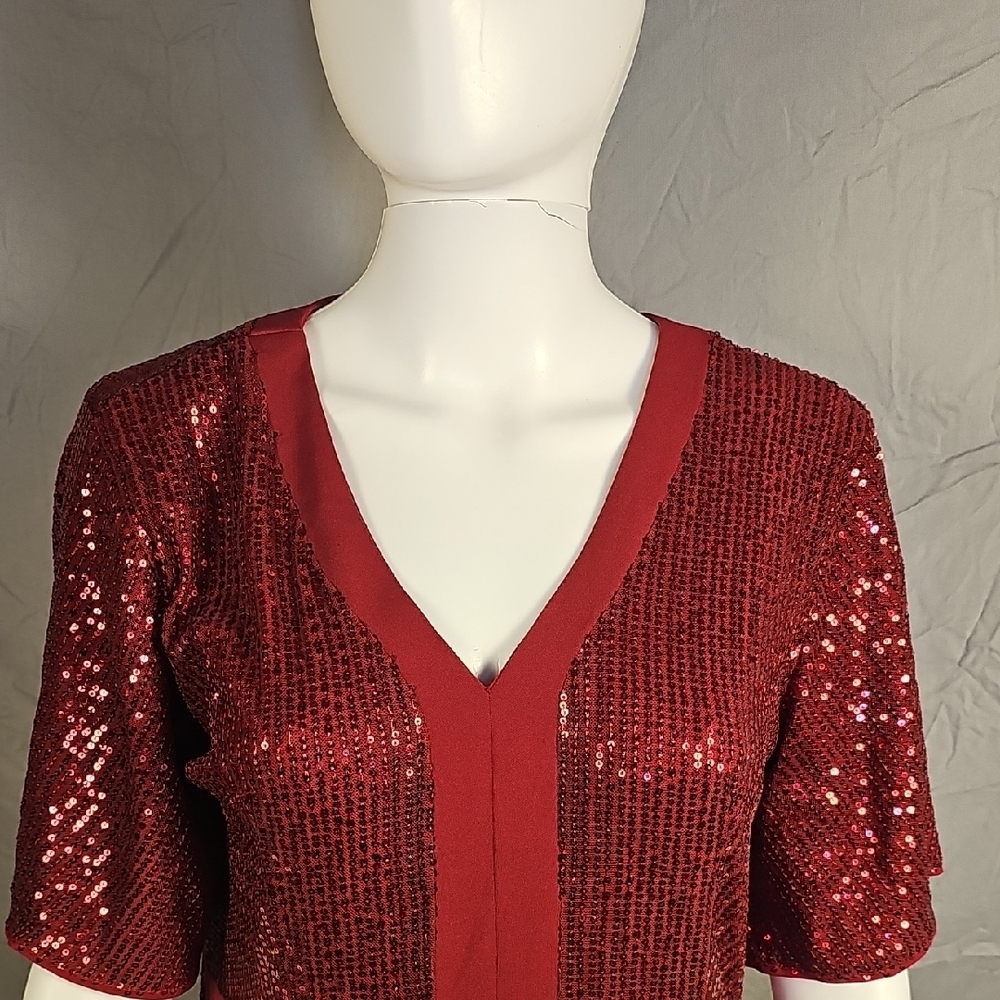 Grace Karin Red Sequin Dress - Picture 2 of 9